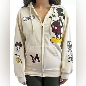 Disney Mickey Mouse Women's Soft Full Zip Long Sleeve Hoodie L